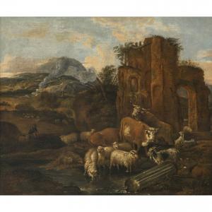 CARRE Michiel 1657-1727,Hirte mit Vieh in Ruinenlandschaft,Neumeister DE 2023-12-06