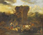 CARRE Michiel 1657-1727,Paesaggio con figure e animali,Cambi IT 2009-09-29