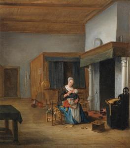 CARREE Franciscus 1630-1669,An interior with a woman nursing her child,1657,Bonhams GB 2017-10-25