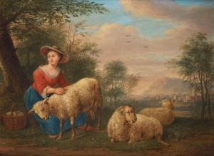 CARREE Johannes 1698-1772,Landscape with shepherdess,1766,Bukowskis SE 2018-06-07