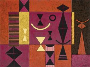 CARRENO Mario 1913-1999,Red Abstract,1954,Christie's GB 2024-03-12