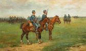 CARRERAS José Luis 1800-1900,Militares a caballo.
 Oleo sobre lienzo. 33 x 55 cms,Brok ES 2007-04-26
