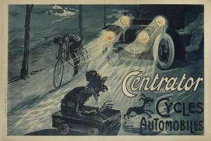 CARRERE Paul,A rare Centrator Cycles Automobiles advertising poster,1908,Bonhams GB 2015-06-26