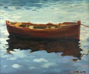 CARRETERO GOMIS Josep 1905-1996,Moored boat on sunlit sea,Ewbank Auctions GB 2021-07-29