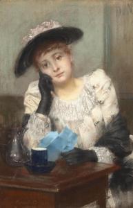 CARRIER BELLEUSE Pierre 1851-1932,Portrait d'une jeune fille au chapeau,Bonhams GB 2024-03-12