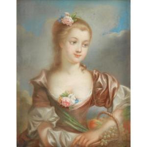 CARRIERA Rosalba 1675-1757,CARRIERA, , YOUNG WOMAN WITH BASKET OF MIXED FRUIT,Freeman US 2016-06-14
