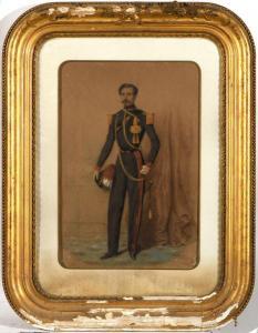 CARRIERE Alphonse 1808,Portrait d'officier en pied,Hotel des ventes Giraudeau FR 2021-09-18