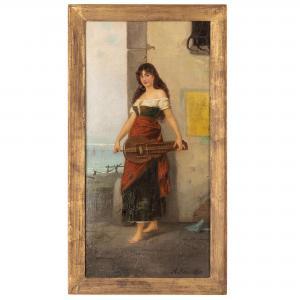 CARRILLO Achille 1818-1880,Giovane con strumento musicale,Wannenes Art Auctions IT 2022-02-08