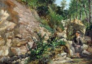 CARRILLO Achille 1818-1880,Paesaggio con bambino,Vincent Casa d'Aste IT 2019-04-13