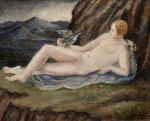 CARRINGTON Dora,Reclinging nude with dove in a mountainous landsca,Dreweatt-Neate 2011-10-13