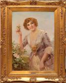 CARROLL John Wesley 1892-1959,Lady holding a flower,Hood Bill & Sons US 2015-03-24