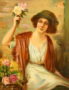 CARROLL William Joseph,A seated female flower seller,19th-20th Century,John Nicholson 2022-08-03