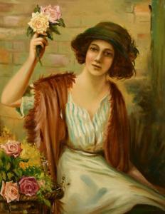 CARROLL William Joseph 1800-1900,A seated female flower seller,John Nicholson GB 2021-12-22