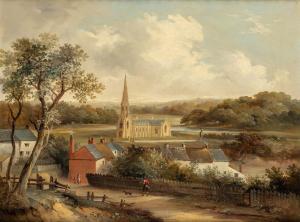 CARSE James Howe 1818-1900,LANDSCAPE NEAR BOLTON - THE NEW CHURCH AT LEV,1844,Deutscher and Hackett 2024-02-13