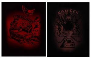 CARSON Karen 1943,DRUNK & CANCER from Dangerous Drawings,1990,Clark Cierlak Fine Arts US 2022-07-09