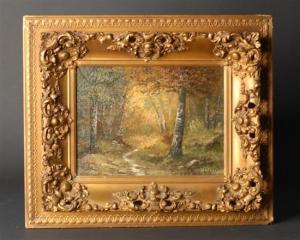 CARSON W.A 1800-1900,Landscape with Path Through the Woods,Harlowe-Powell US 2009-09-19