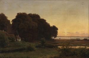 CARSTEN Henrichsen 1824-1897,Sunset at Furesøen,1861,Bruun Rasmussen DK 2024-01-15