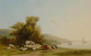 CARTER Frank Thomas,Francis 1853-1934,Animals resting by a river,Galerie Koller CH 2018-09-26