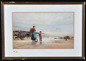 CARTER Henry,a fisherwoman and her son on a beach awaiting the ,Anderson & Garland 2017-05-16