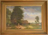 CARTER Henry 1800-1800,a rural scene with cows and chickens,1914,Charterhouse GB 2017-04-20