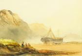 CARTER Henry Barlow 1804-1868,Unloading a Brig at Cayton Bay near Scarb,1835,David Duggleby Limited 2020-03-06