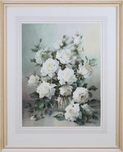 CARTER Jack 1912-1992,Still Life with White Roses in a Glass Vase,1978,Tooveys Auction GB 2022-06-08