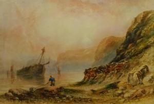 CARTER Joseph Newington 1835-1871,Salvaging a Wreck on the Beach at Upgang W,David Duggleby Limited 2022-09-16