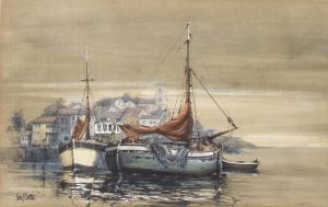 CARTER Peter 1900-1900,Boat at low tide,20th century,Gardiner Houlgate GB 2020-07-16