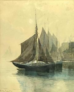CARTER Richard Harry 1839-1911,Ships at harbour,David Lay GB 2022-02-10