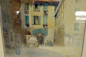 CARTER Robert Radcliffe 1867,Continental town square with s,1911,Fieldings Auctioneers Limited 2009-05-16