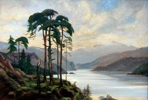 CARTER Walter Dyke 1894-1966,Derwentwater from Falcon Crag,Westbridge CA 2020-12-05