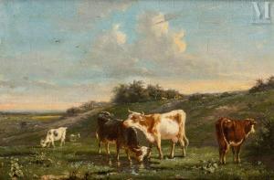 CARTIER Victor Emile 1811-1866,Vaches au pré,1863,Millon & Associés FR 2023-04-21