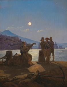 CARUS Carl Gustav,Italian Fishermen in the Harbour of Naples,1828-1829,Palais Dorotheum 2022-11-08