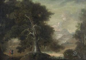 CARVER Richard 1730-1791,A Mountainous Wooded Landscape with Figures and Deer,Adams IE 2016-03-23
