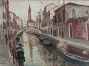 Casagrande Silvio 1884-1972,Canale a Venezia,1934,Fidesarte IT 2011-04-10