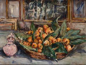CASCIARO Guido,Natura morta con cesto di frutta,1943,Galleria Pananti Casa d'Aste 2023-12-14