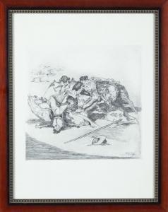 CASERO SANZ Antonio 1898-1973,La cogida del picador,Goya Subastas ES 2021-07-16