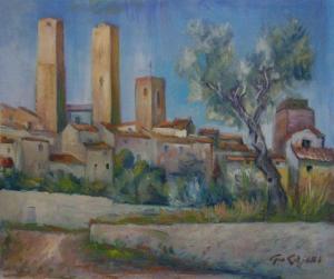 CASINI Giorgio 1908-1984,San Gimignano dalle belle torri,1964,Saletta d'arte Viviani IT 2019-09-07