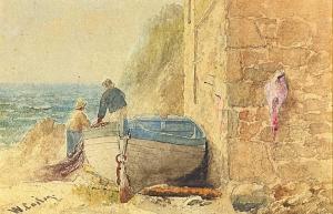 CASLEY William 1867-1921,Fishermen Preparing Their Nets,David Lay GB 2024-01-07