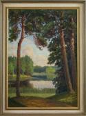 CASPARI Adolf 1864-1941,Waldlandschaft mit Blick auf einen See,1941,Eva Aldag DE 2013-05-25