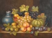 CASPER R,Still Life with Fruit on a Ledge,20th Century,John Nicholson GB 2014-07-09