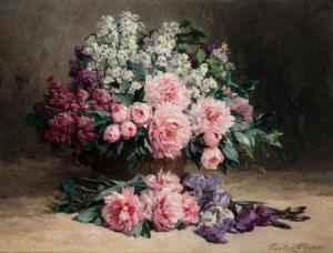 CASPERS Pauline 1890-1912,Lilac and Peonies with Irises,William Doyle US 2019-04-10