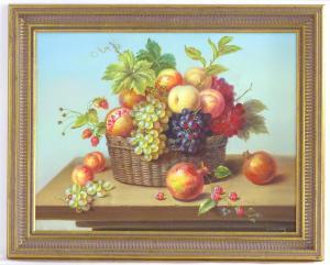 CASPERS Tom,A still life study of with fruit in basket, to inc,Claydon Auctioneers UK 2020-12-31