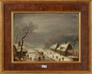 CASSARD Francois Alphonse 1787,Paysage d\’hiver animé,19th century,VanDerKindere BE 2021-04-20