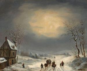 CASSARD Francois Alphonse,Paysages d'hiver animés,Artcurial | Briest - Poulain - F. Tajan 2014-02-07
