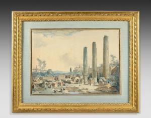 CASSAS Louis Francois,Les ruines du temple de Jupiter à Pouzzoles,1779,De Maigret 2023-03-24