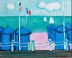 CASSIGNEUL Jean Pierre 1935,Tents on Deauville beach,Matsa IL 2023-08-15