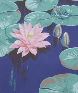 CASSON Alfred Joseph 1898-1992,frog on a lily pad,Maynards CA 2018-11-05