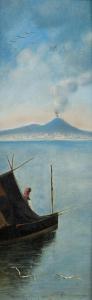 CASTAGNINO E,Napoli, Barca nel golfo con il Vesuvio sullo sfond,Minerva Auctions 2012-12-11