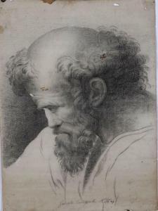 CASTAGNOLA Gabriele 1828-1883,Figura virile barbuta,Cambi IT 2023-04-14